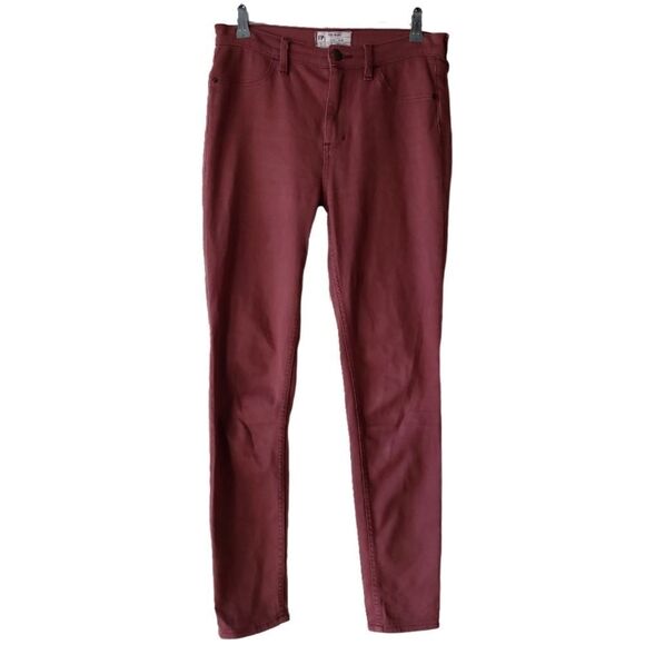 Free People Burgandy Colored Denim Mid-rise 29 - Picture 5 of 5